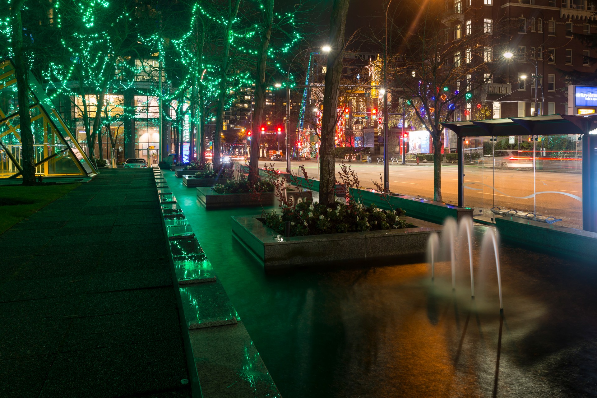 Downtown Vancouver, BC, at Christmas night